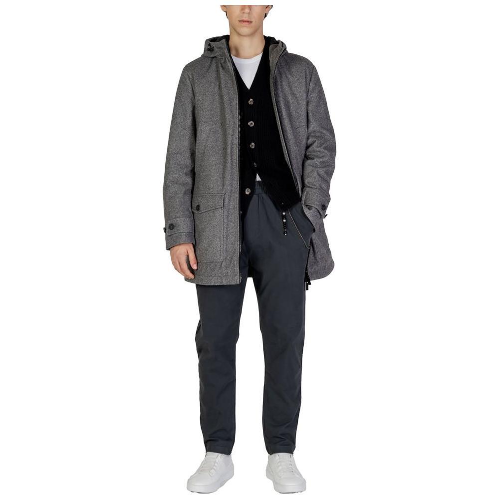 Hamaki-Ho Gray Polyester Coat HA-15669900153-IT44 | S