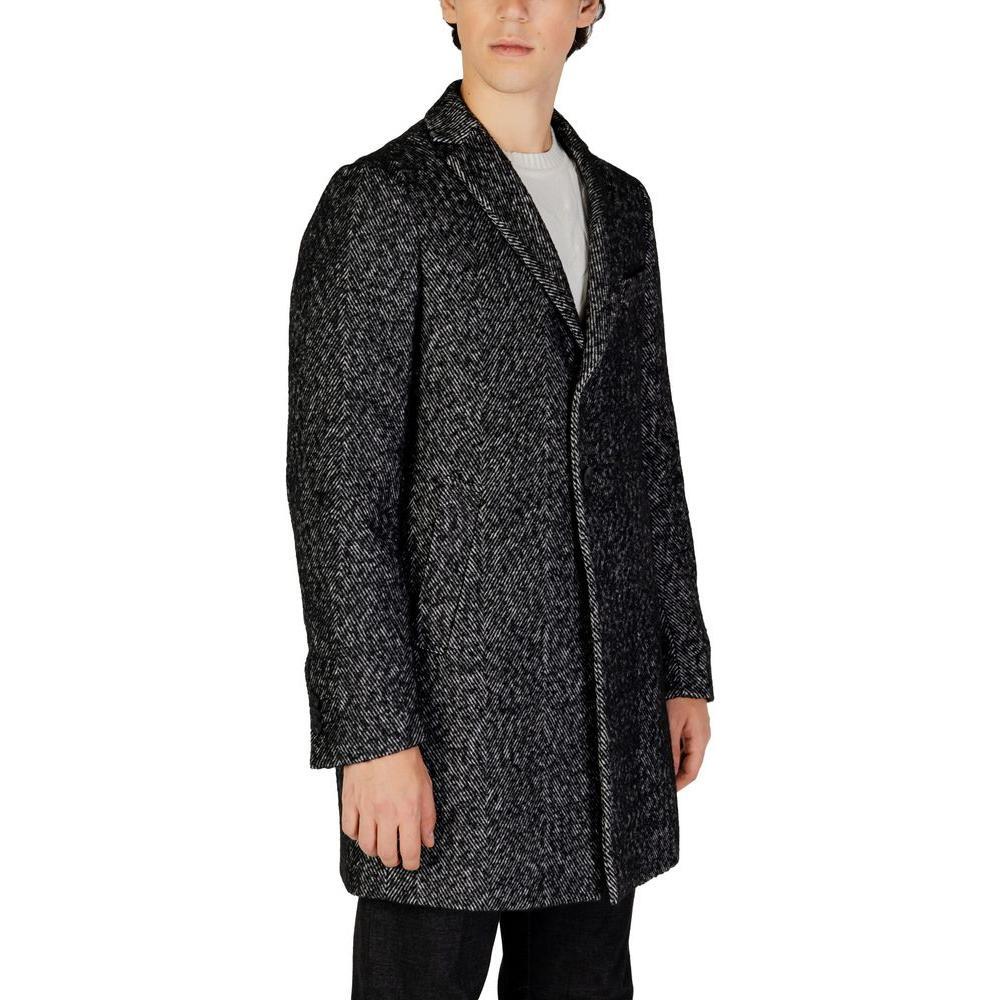 Hamaki-Ho Black Polyester Coat HA-15670100009-IT48 | M