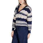ICHI Blue Recycled Polyester Sweater IC-15692700010-IT38|XS