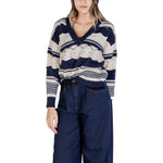 ICHI Blue Recycled Polyester Sweater IC-15692700010-IT38|XS