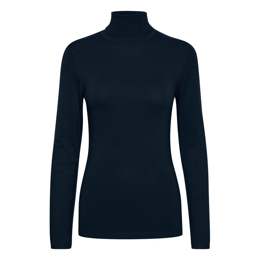 ICHI Blue Viscose Turtleneck IC-13338900010-XXL