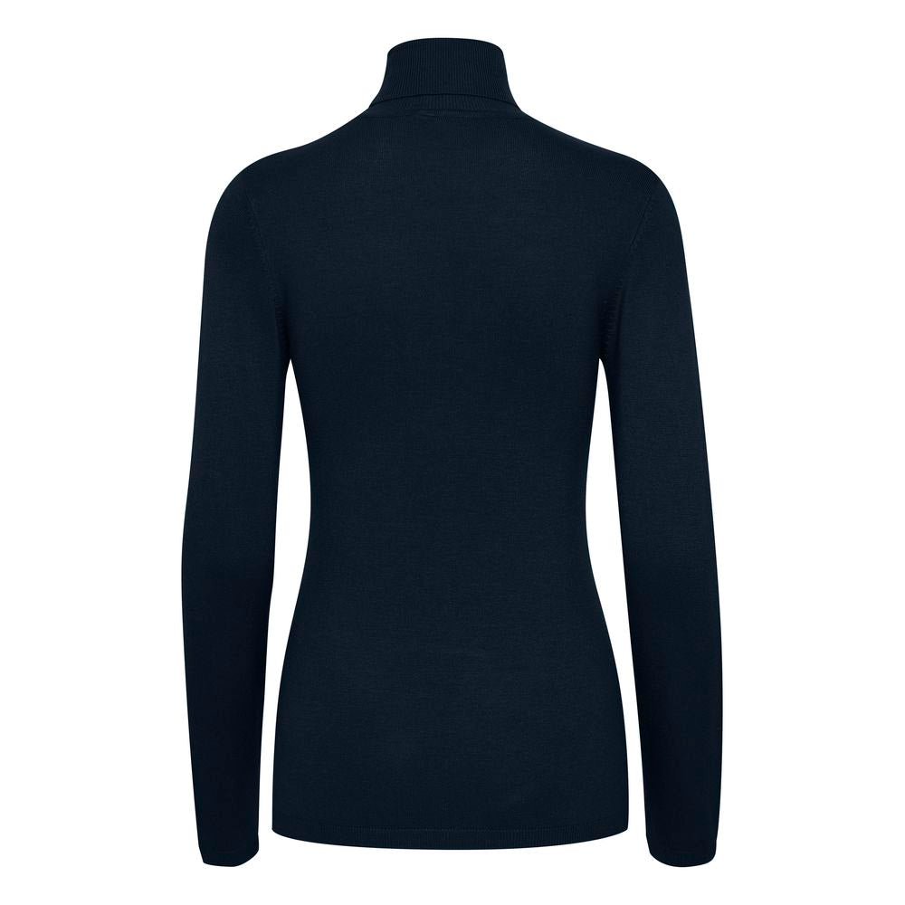 ICHI Blue Viscose Turtleneck IC-13338900010-XXL