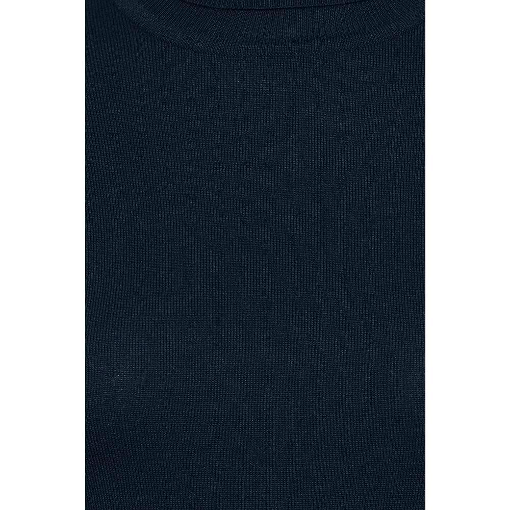 ICHI Blue Viscose Turtleneck IC-13338900010-XXL