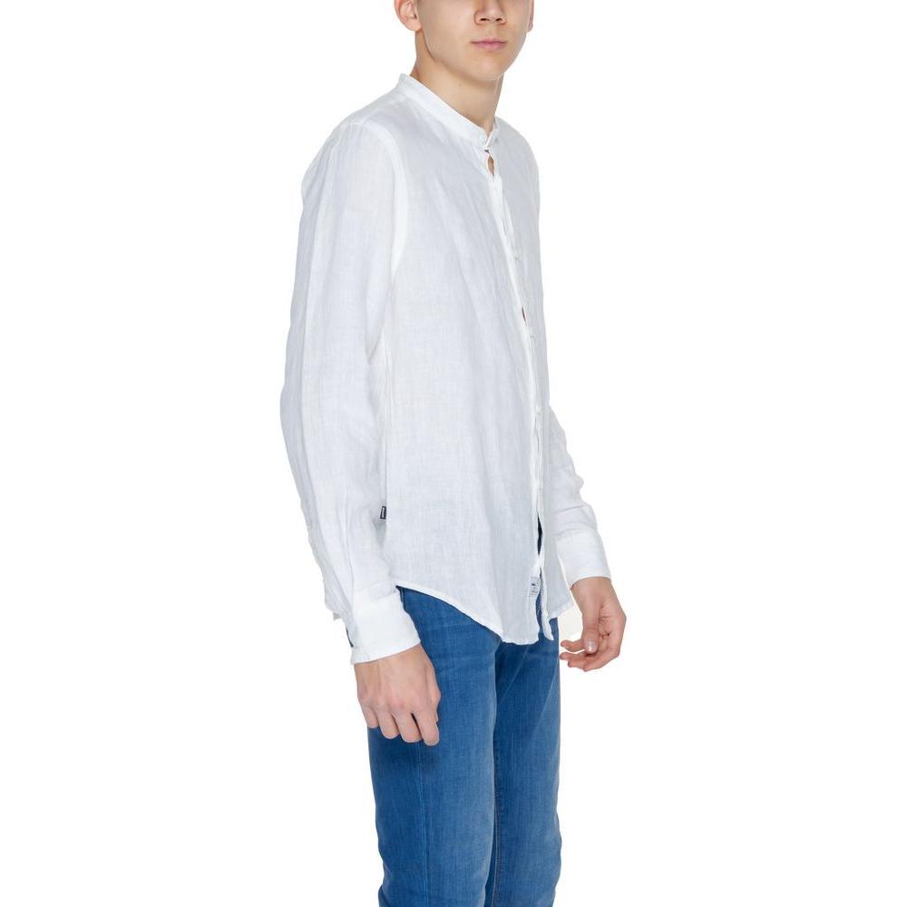 Blauer White Linen Shirt BL-13447600008-IT44 | S