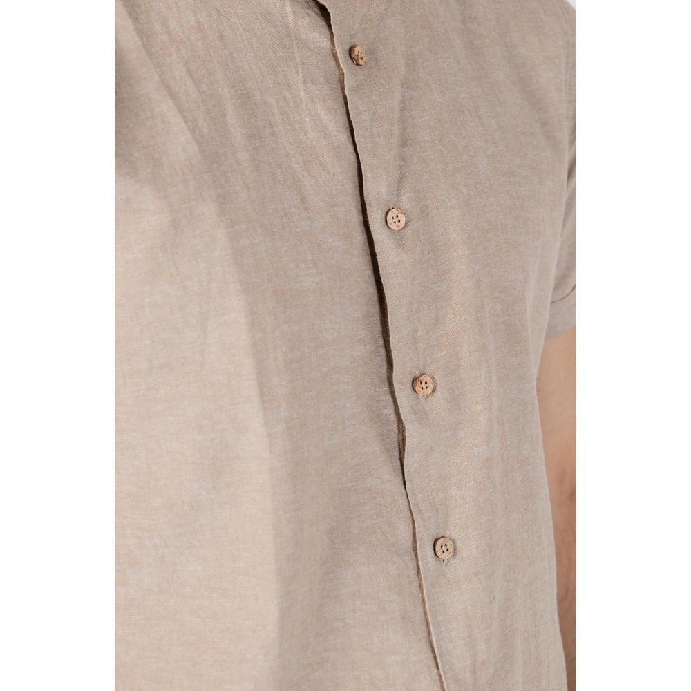Hamaki-Ho Beige Linen Shortsleeve HA-13517000309-IT54 | XXL