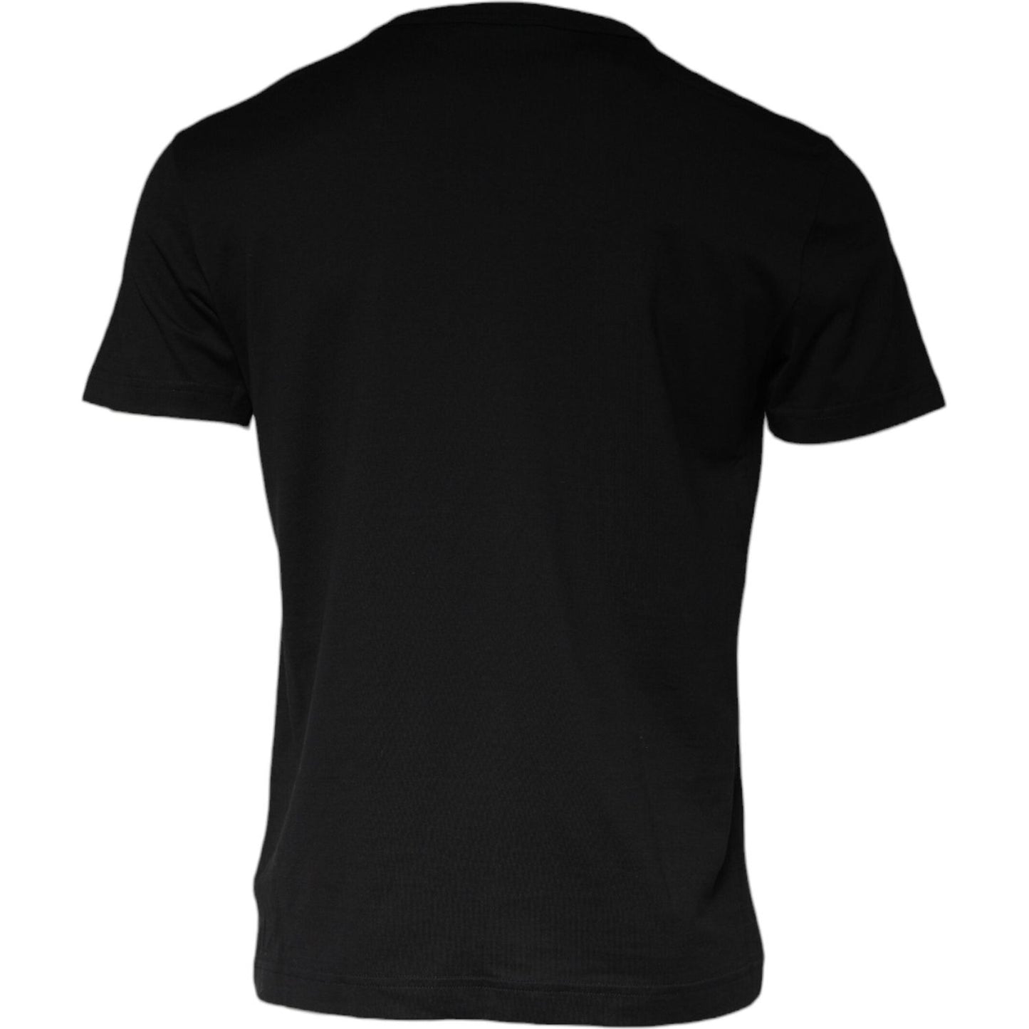 Dolce & Gabbana Black Cotton Necklace Embellished T-shirt TSH87060-44