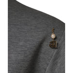 Dolce & Gabbana Gray Cotton Blend Embellished Tee T-shirt TSH87077-44