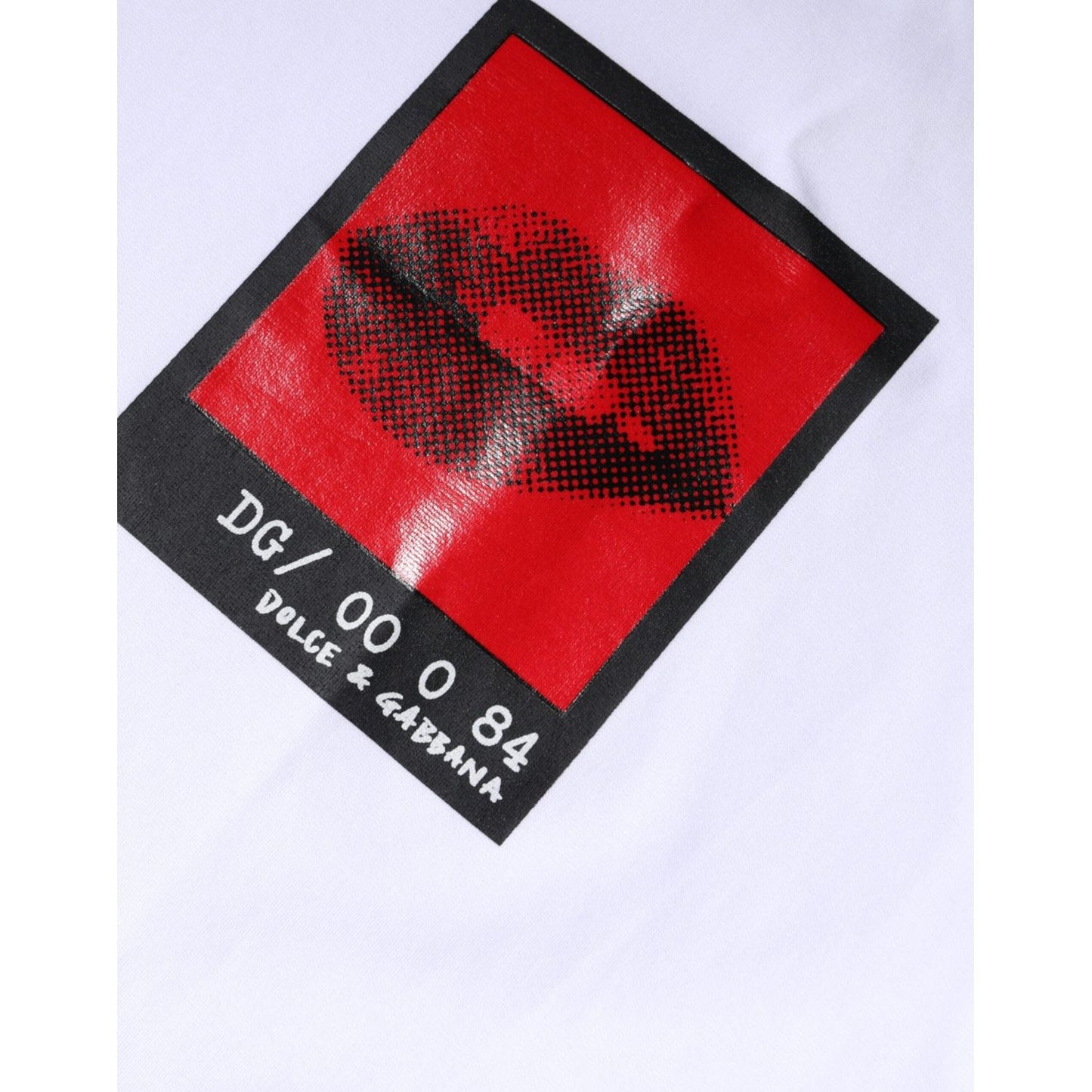 Dolce & Gabbana White Red Lips Print Cotton T-shirt TSH87173-44