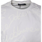 Dolce & Gabbana White Logo Print Cotton Crew Neck T-shirt TSH87178-46