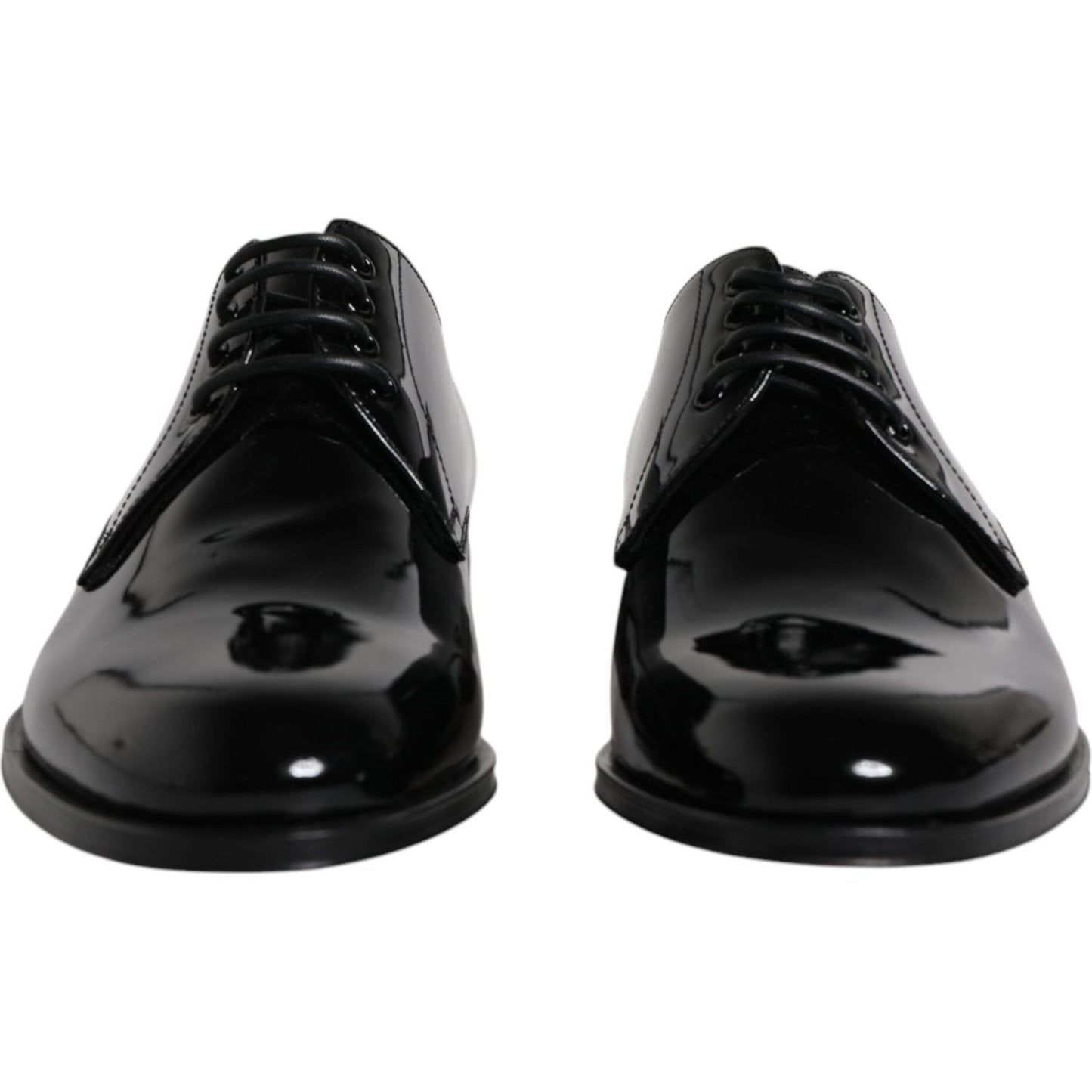 Dolce & Gabbana Black Patent Leather Derby Formal Dress Shoes MV6379-40