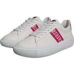 Versace White Pink Greca Print Platform Low Top Sneakers Shoes MV6392-42