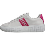 Versace White Pink Greca Print Platform Low Top Sneakers Shoes MV6392-42