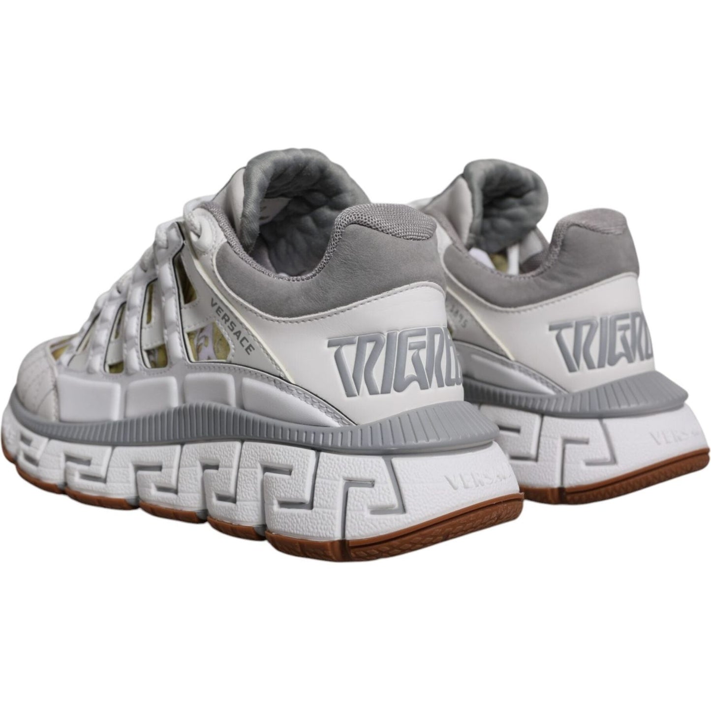 Versace White Trigreca Barocco Print Low Top Sneakers Shoes MV6393-36