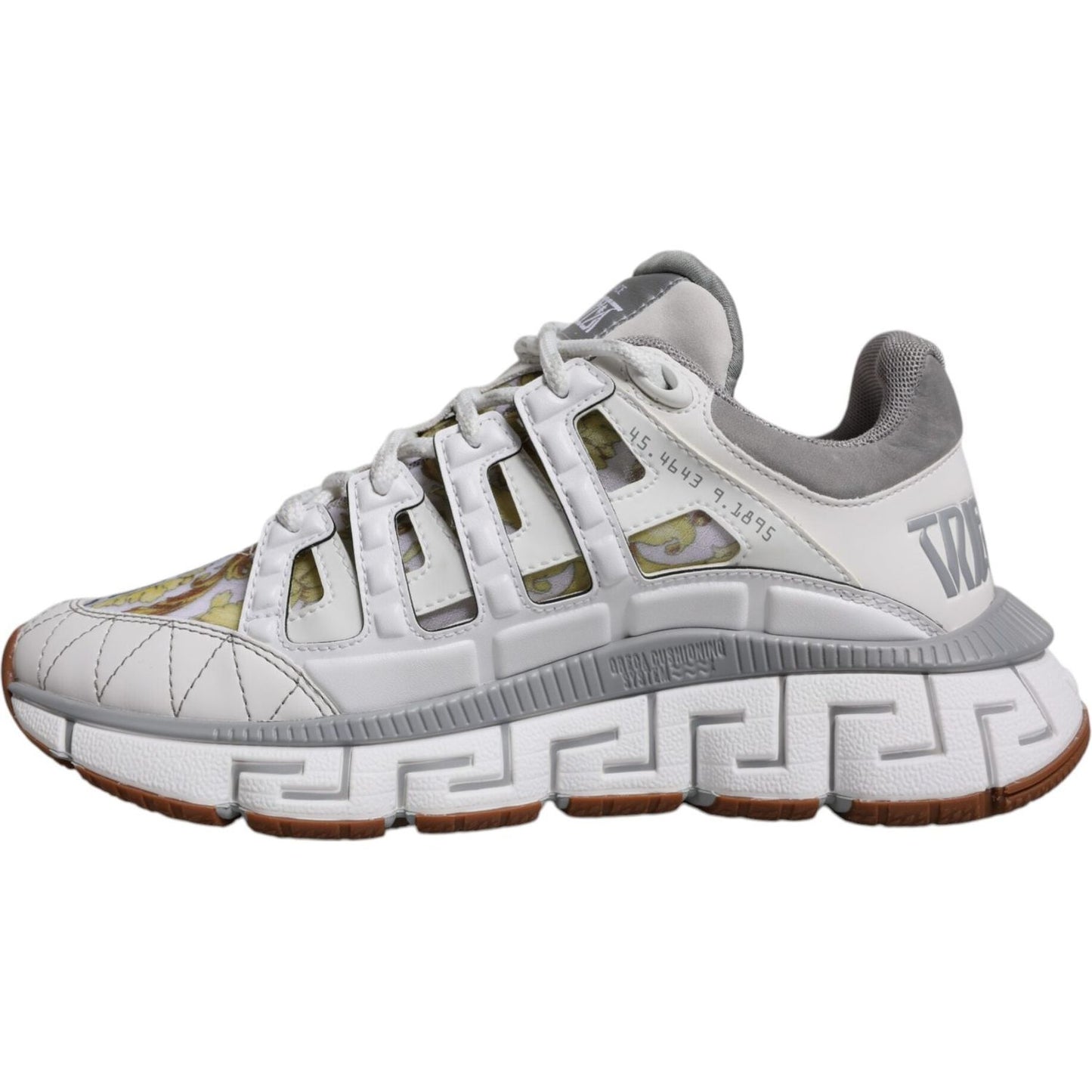 Versace White Trigreca Barocco Print Low Top Sneakers Shoes MV6393-36