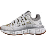 Versace White Trigreca Barocco Print Low Top Sneakers Shoes MV6393-36