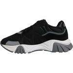 Versace Black Leather Neoprene Chunky Low Top Sneakers Squalo Shoes MV6396-42