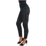 Dolce & Gabbana Green Floral Lace Leggings Pants BYX1125-5