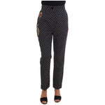 Dolce & Gabbana Black Polka Dot Sicily Crystal Pants BYX1127-1