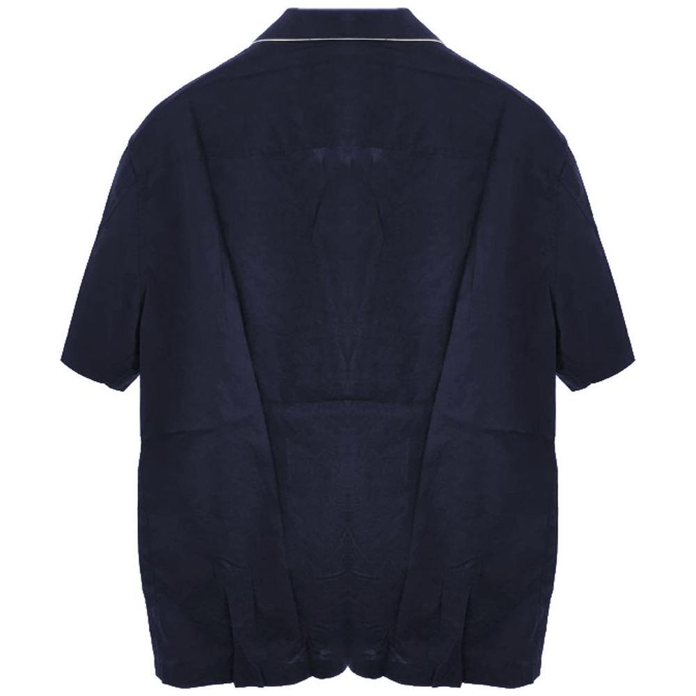 Emporio Armani Blue Cotton Shirt EM-14361-XXL