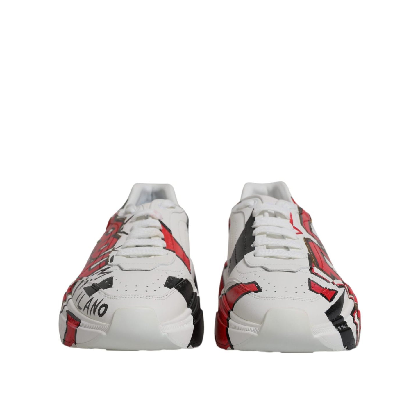 Dolce & Gabbana White Daymaster Hand Painted Sneakers Shoes MV6584-41.5