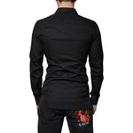 Dolce & Gabbana Black Cotton Formal Long Sleeves Dress Shirt TSH87322-37