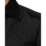Dolce & Gabbana Black Cotton Formal Long Sleeves Dress Shirt TSH87322-37