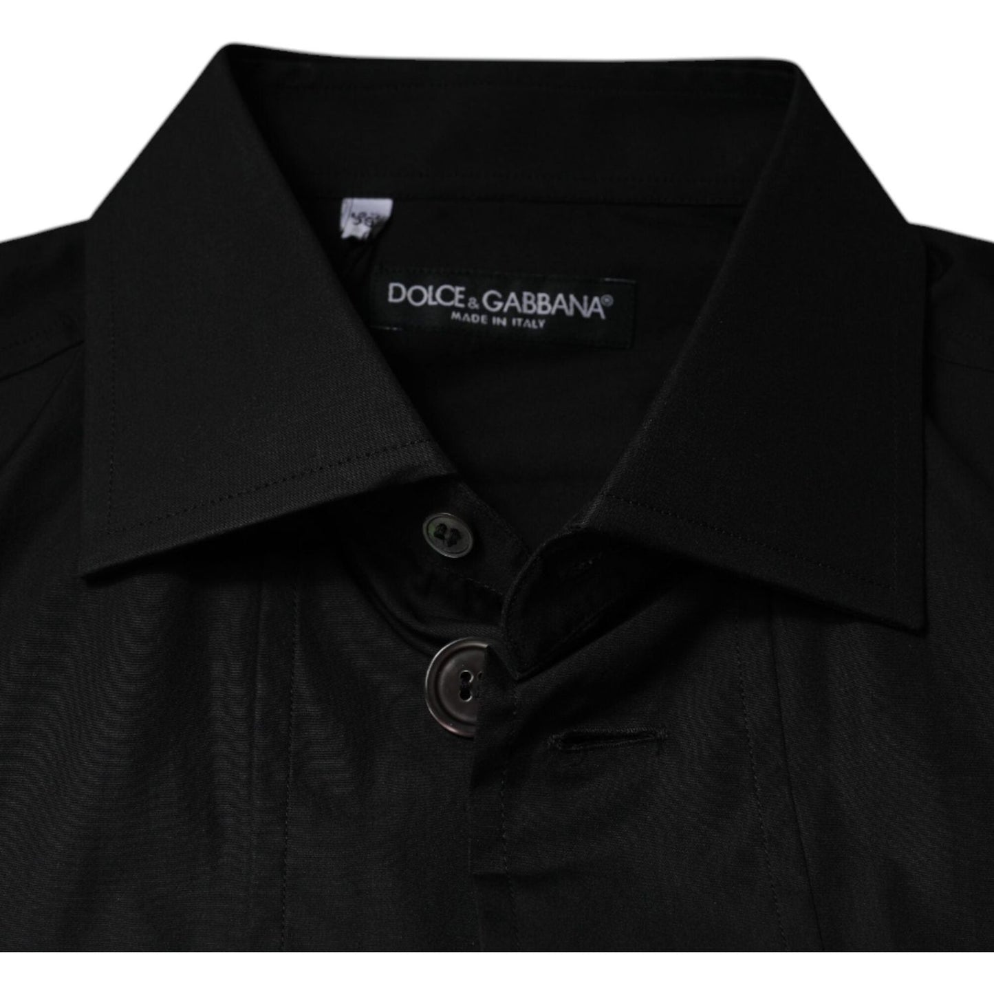 Dolce & Gabbana Black Cotton Formal Long Sleeves Dress Shirt TSH87322-37