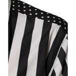 Dolce & Gabbana Black White Striped Button Down Casual Shirt TSH87341-39