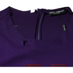 Dolce & Gabbana Purple Cotton Round Neck Pullover Men Sweater