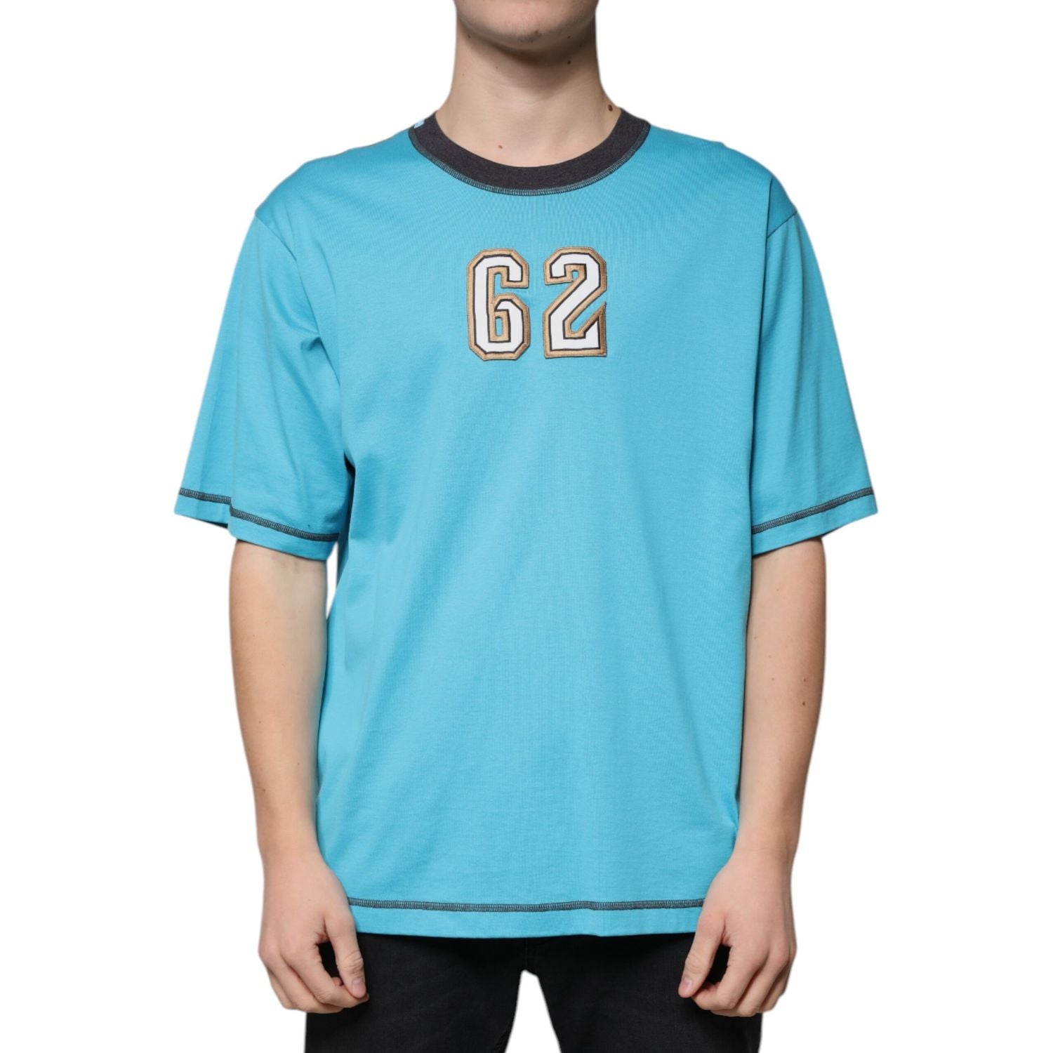Dolce & Gabbana Blue Logo Crew Neck Short Sleeves T-shirt