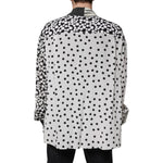Dolce & Gabbana Black White Polka Dots Silk Men Casual Shirt TSH87343-43