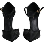 Dolce & Gabbana Black Mesh T-strap Stiletto High Heels Shoes LA12069-39