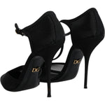Dolce & Gabbana Black Mesh T-strap Stiletto High Heels Shoes LA12069-39