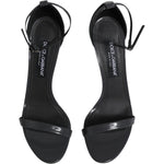 Dolce & Gabbana Grey Leather Ankle Strap Heel Sandals Shoes LA12071-41