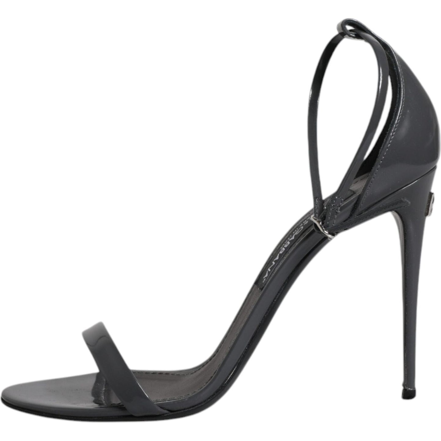 Dolce & Gabbana Grey Leather Ankle Strap Heel Sandals Shoes LA12071-41