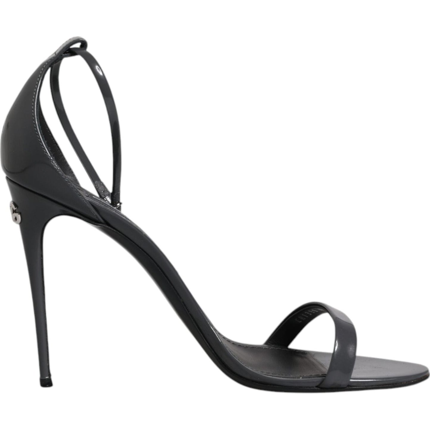 Dolce & Gabbana Grey Leather Ankle Strap Heel Sandals Shoes LA12071-41