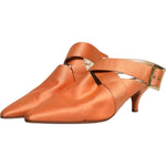 Dolce & Gabbana Orange Kitten Heels Slingback Sandals Shoes