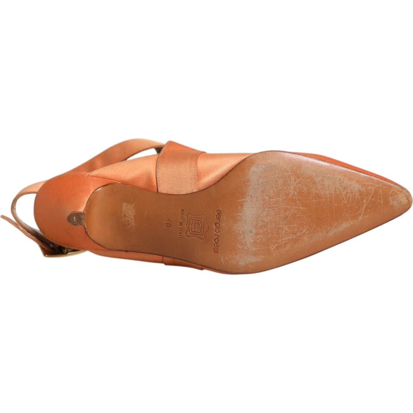 Dolce & Gabbana Orange Kitten Heels Slingback Sandals Shoes