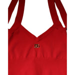 Dolce & Gabbana Red Viscose Sleeveless Halter Cropped Tank Top