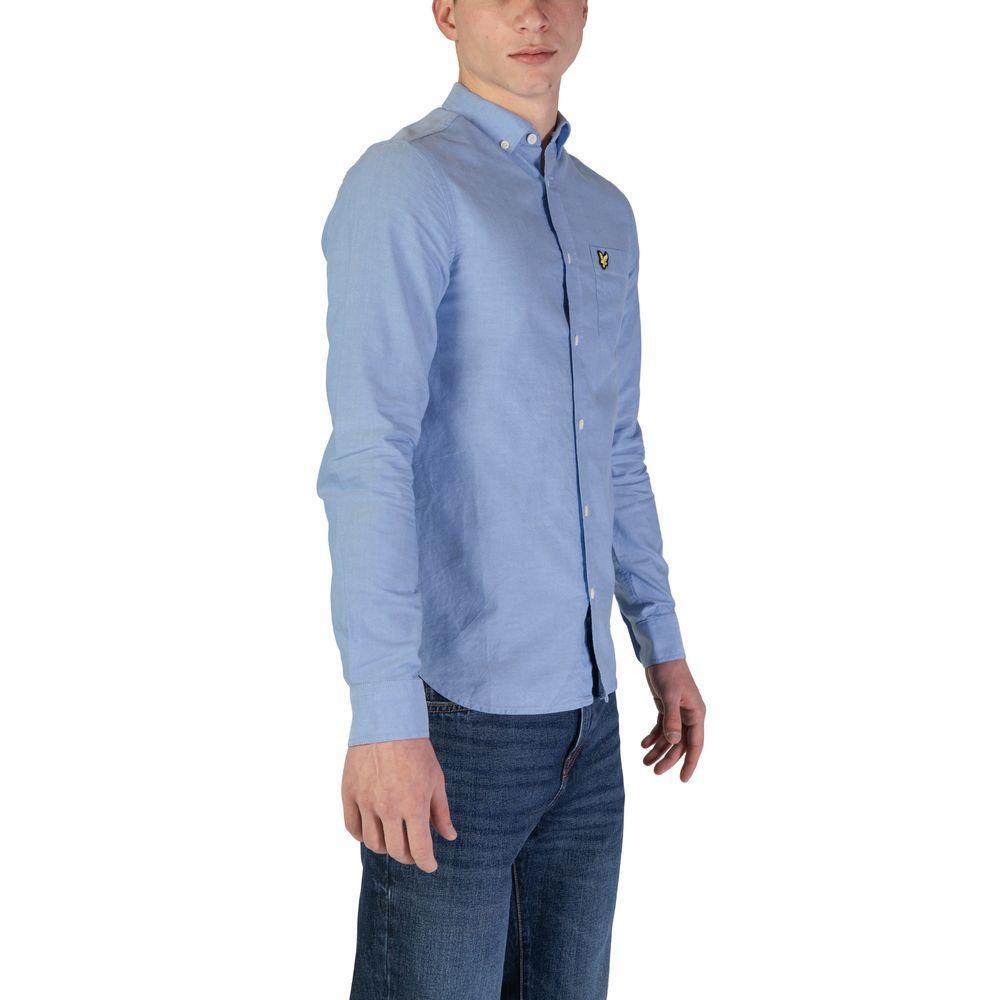 Lyle & Scott Blue Organic Cotton Shirt LY-15822200132-IT42 | XS