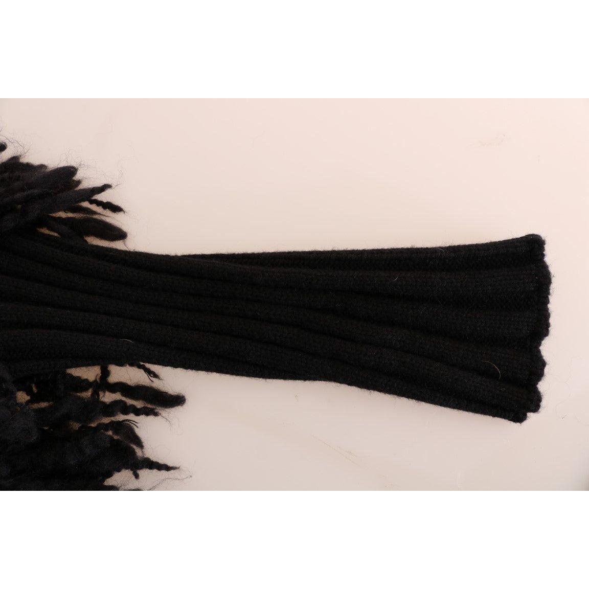 Dolce & Gabbana Black Fringes Wool Pullover Sweater KOS1131#2-1