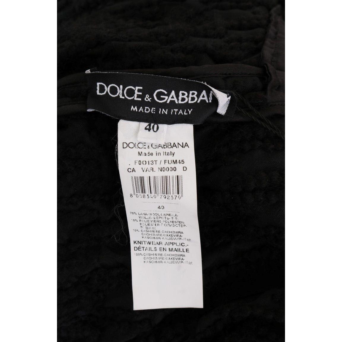 Dolce & Gabbana Black Fringes Wool Pullover Sweater KOS1131#2-1