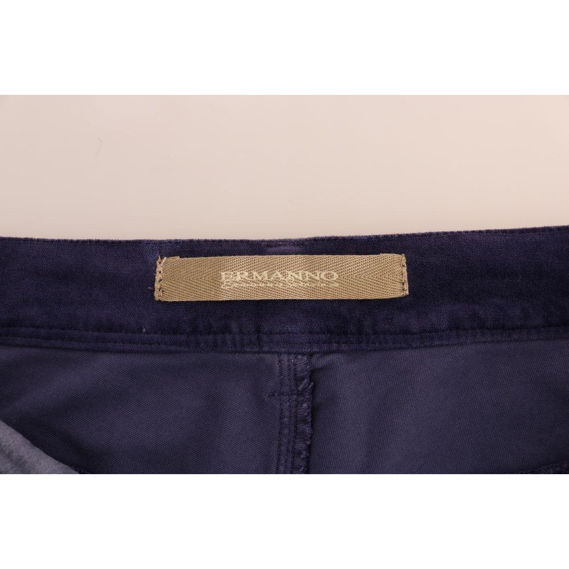Ermanno Scervino Purple Corduroy Stretch Bootcut Pants PAN60783-1