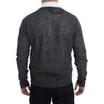 Costume National Elegant Gray Wool Blend Cardigan Sweater Costume National Dark Slate Gray