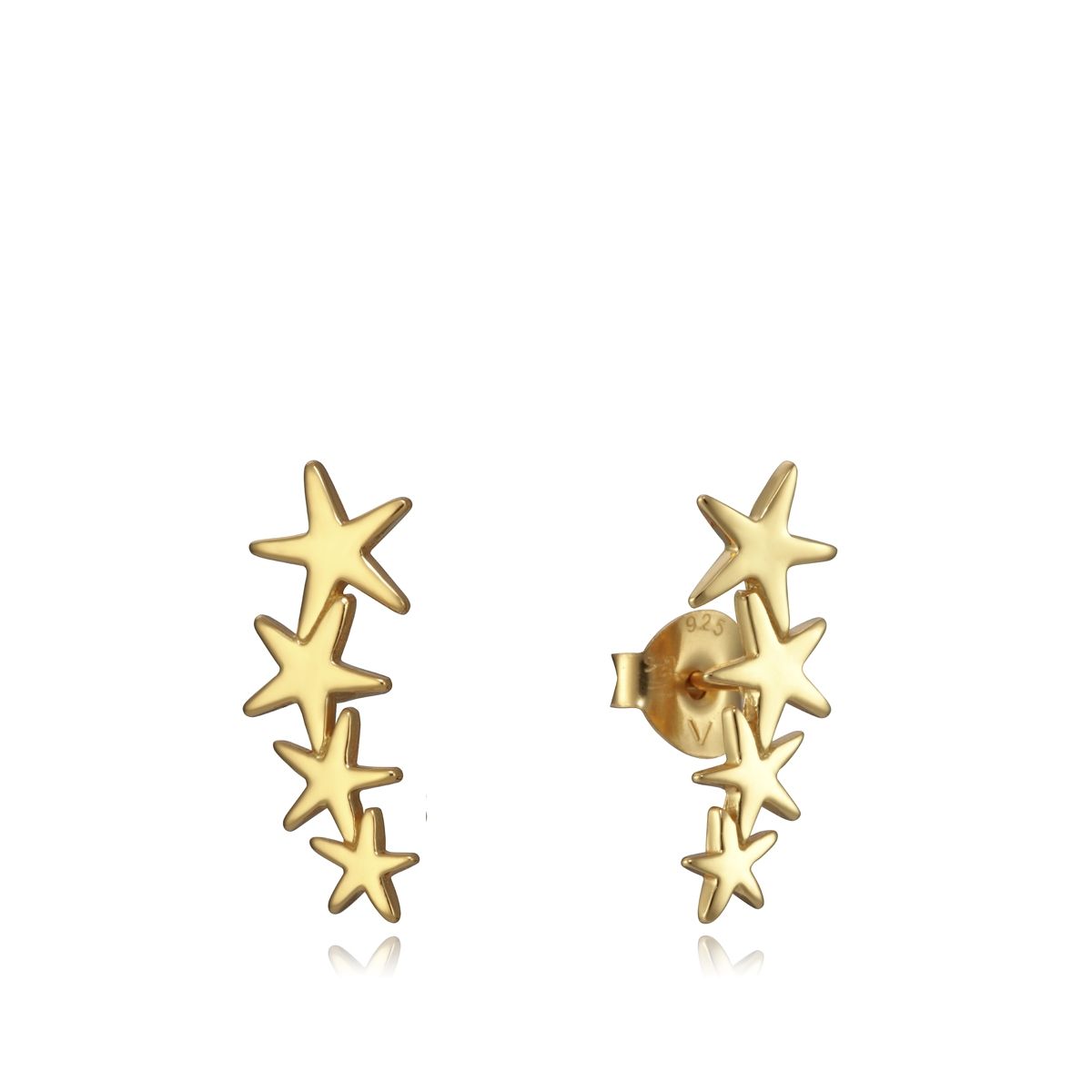 Gold star-shaped earrings VICEROY JEWELS Mod. 5065E100-08 in silver 925° with quartz analog movement, lady's accessories in official box.