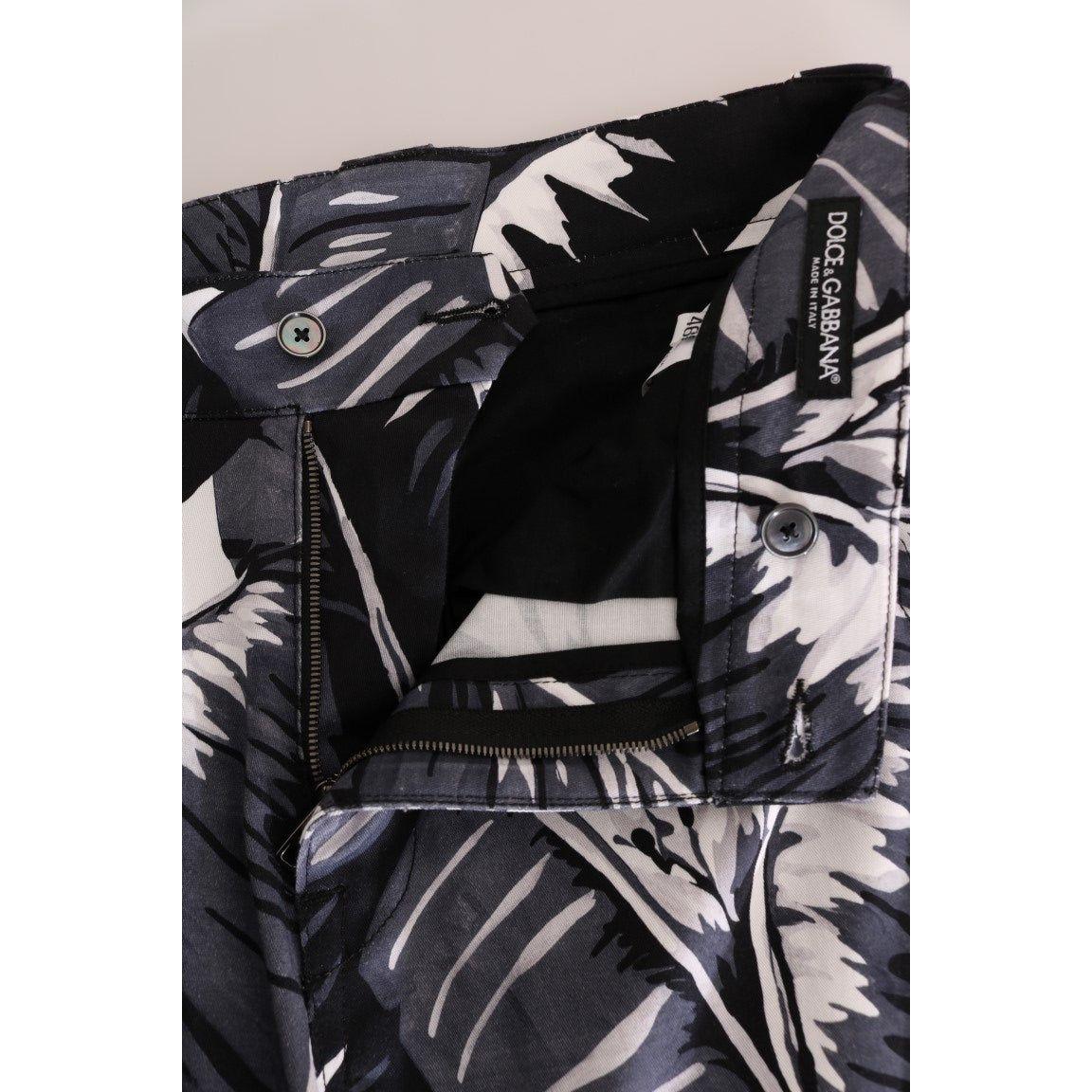 Dolce & Gabbana Gray Banana Leaf Cotton Pants PAN60809-2