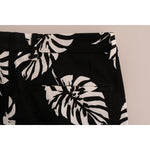 Dolce & Gabbana White Black Leaf Cotton Stretch Slim Pants PAN60812-6