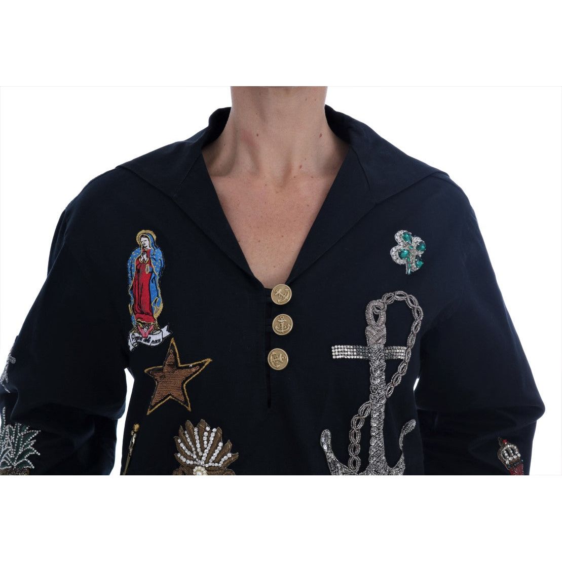 Dolce & Gabbana Blue Crystal MAMMA Sicily Jacket JKT1120-1