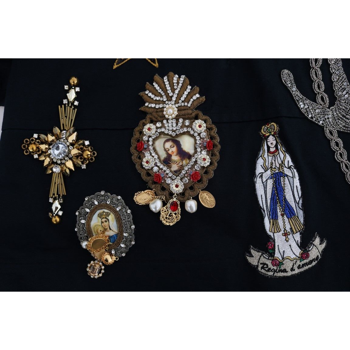 Dolce & Gabbana Blue Crystal MAMMA Sicily Jacket JKT1120-1
