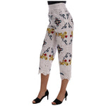 Dolce & Gabbana Mulicolor Majolica Cutout Capri Pants BYX1222-4